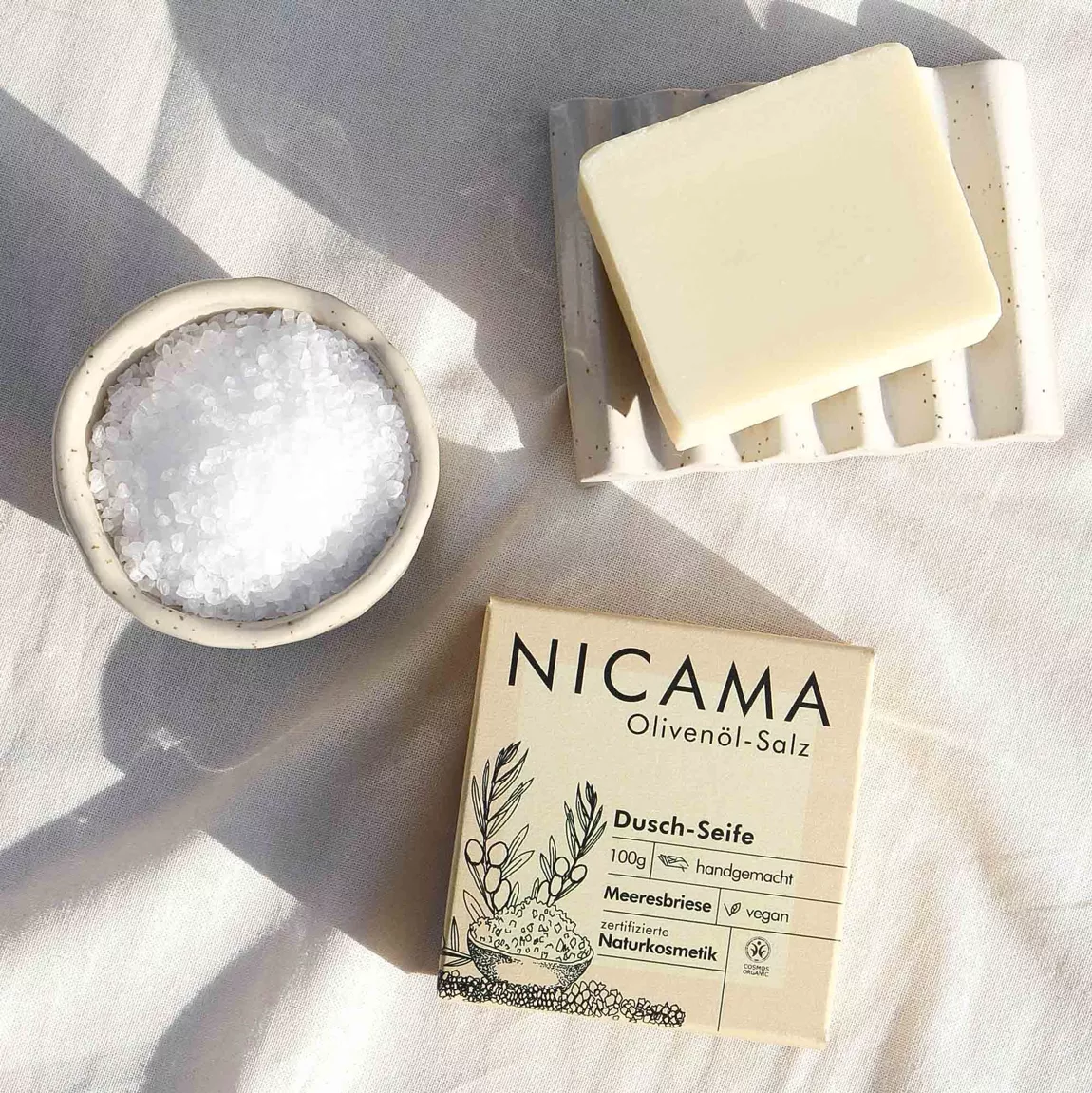 NICAMA Duschseife - Olivenöl-Salz - 100g