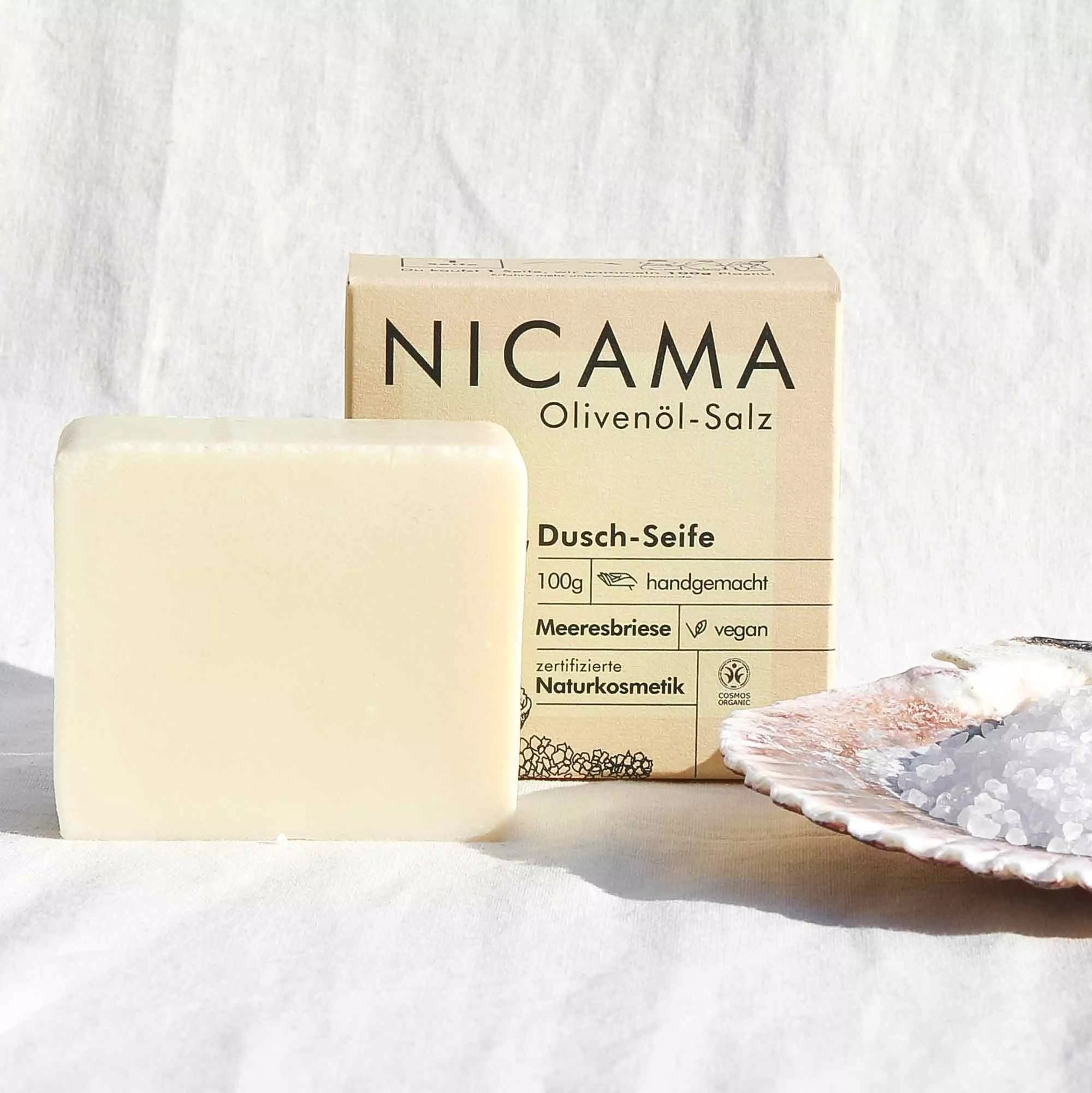 NICAMA Duschseife - Olivenöl-Salz - 100g