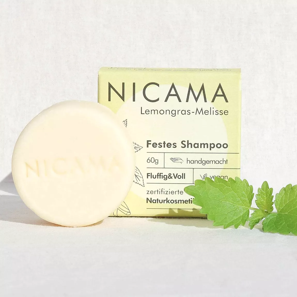 NICAMA festes Shampoo Lemongras-Melisse (COSMOS) - 60g