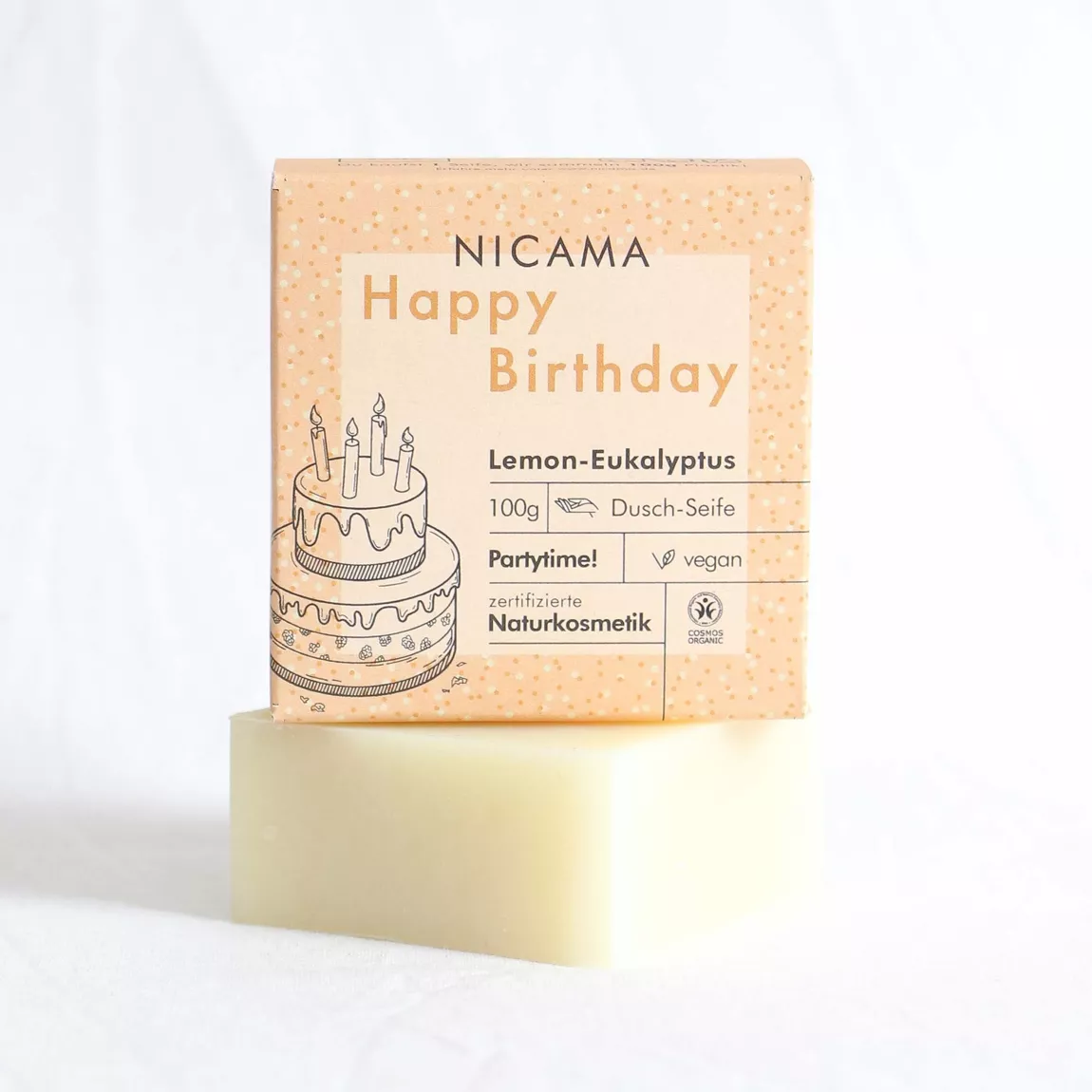 NICAMA - Happy Birthday Geburtstags-Seife - Lemon-Eukalyptus - 100g