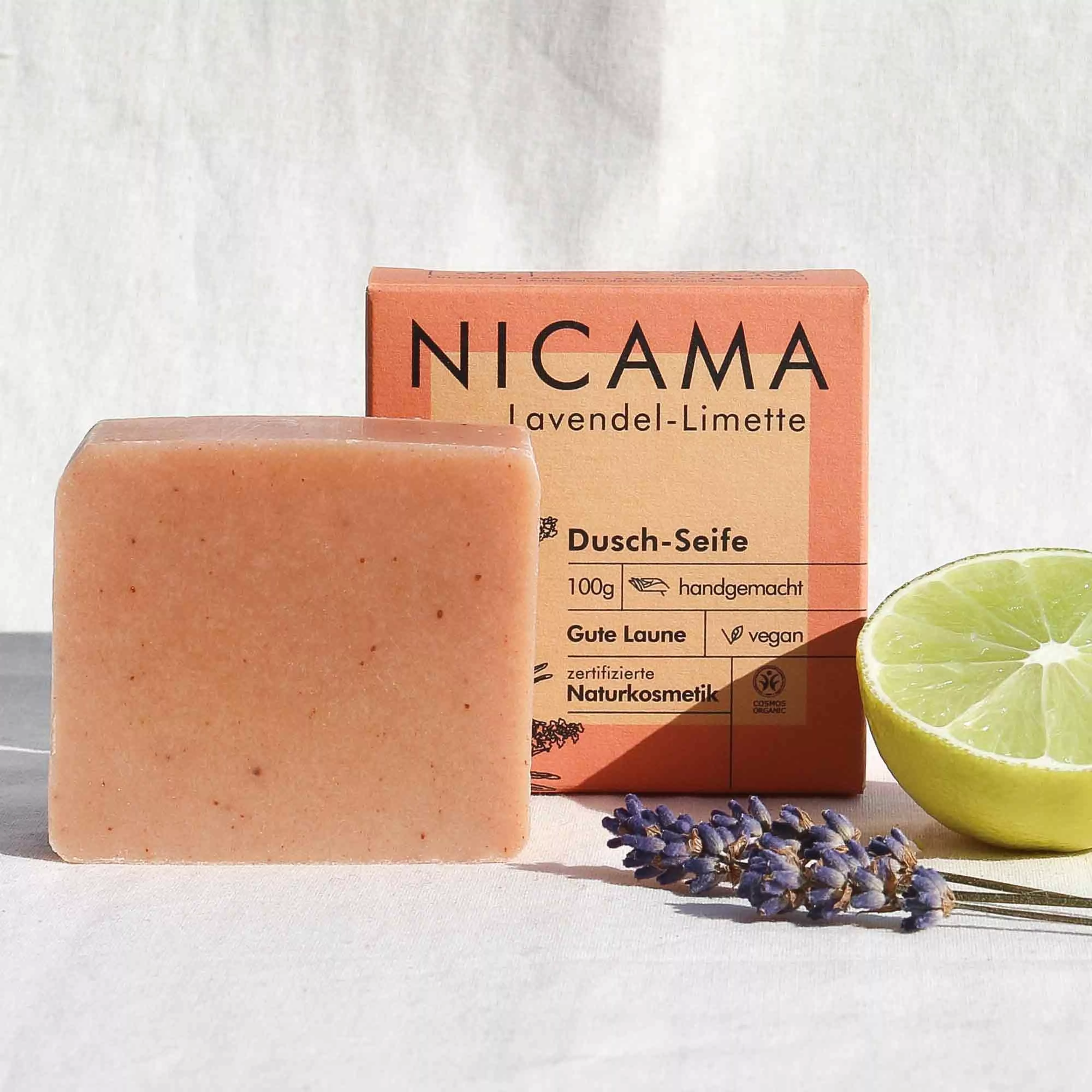 NICAMA - Duschseife - Lavendel-Limette - 100g