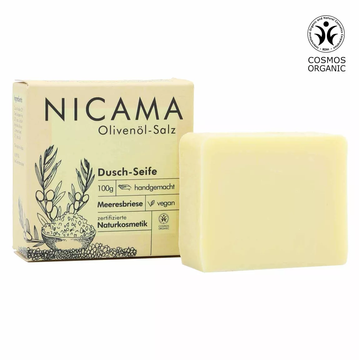 NICAMA Duschseife - Olivenöl-Salz - 100g