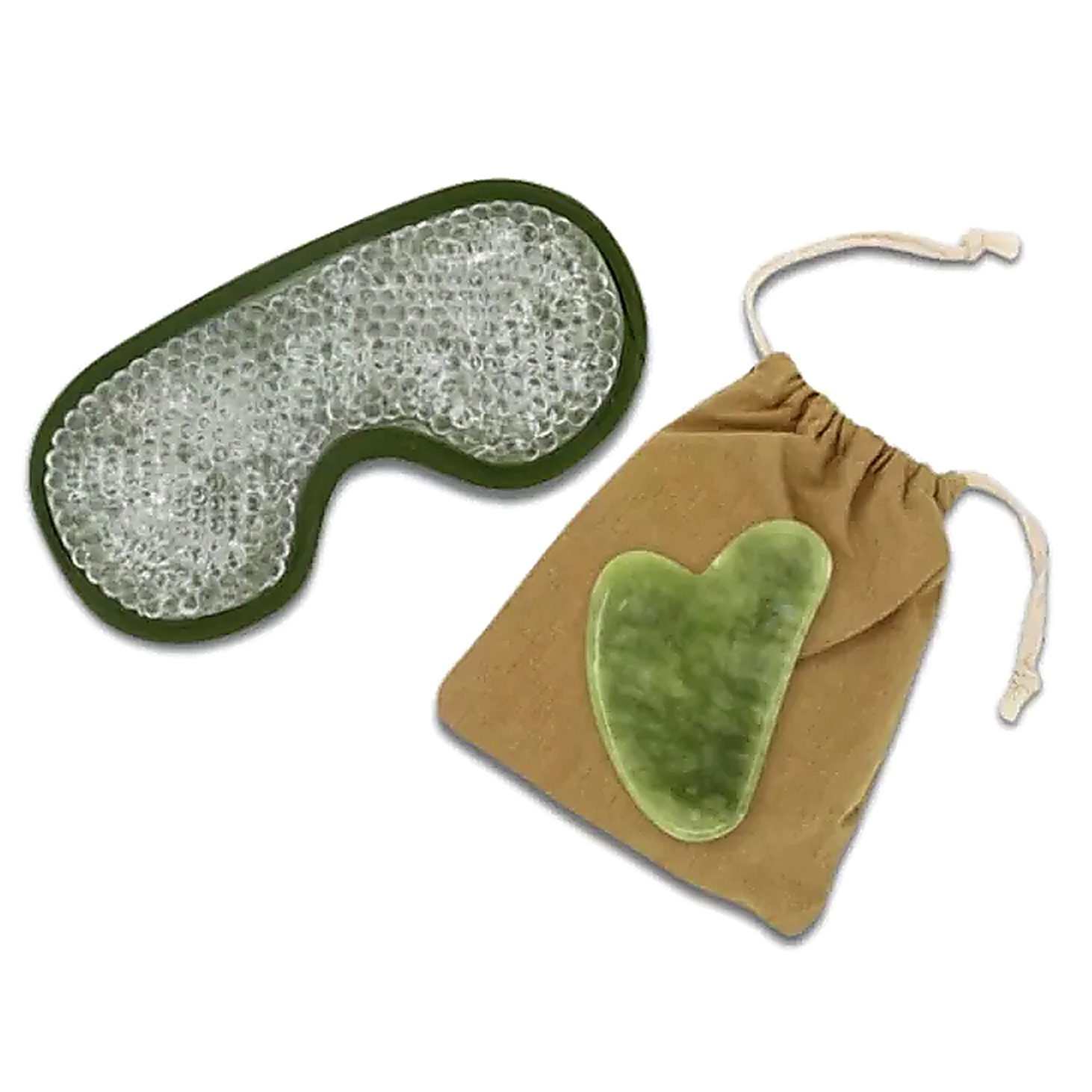 Gua Sha Massage Set mit Gua Sha Stein aus grüner Jade